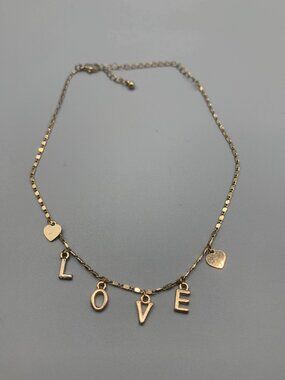 L.O.V.E Gold Tone 15" Necklace UNBRANDED
